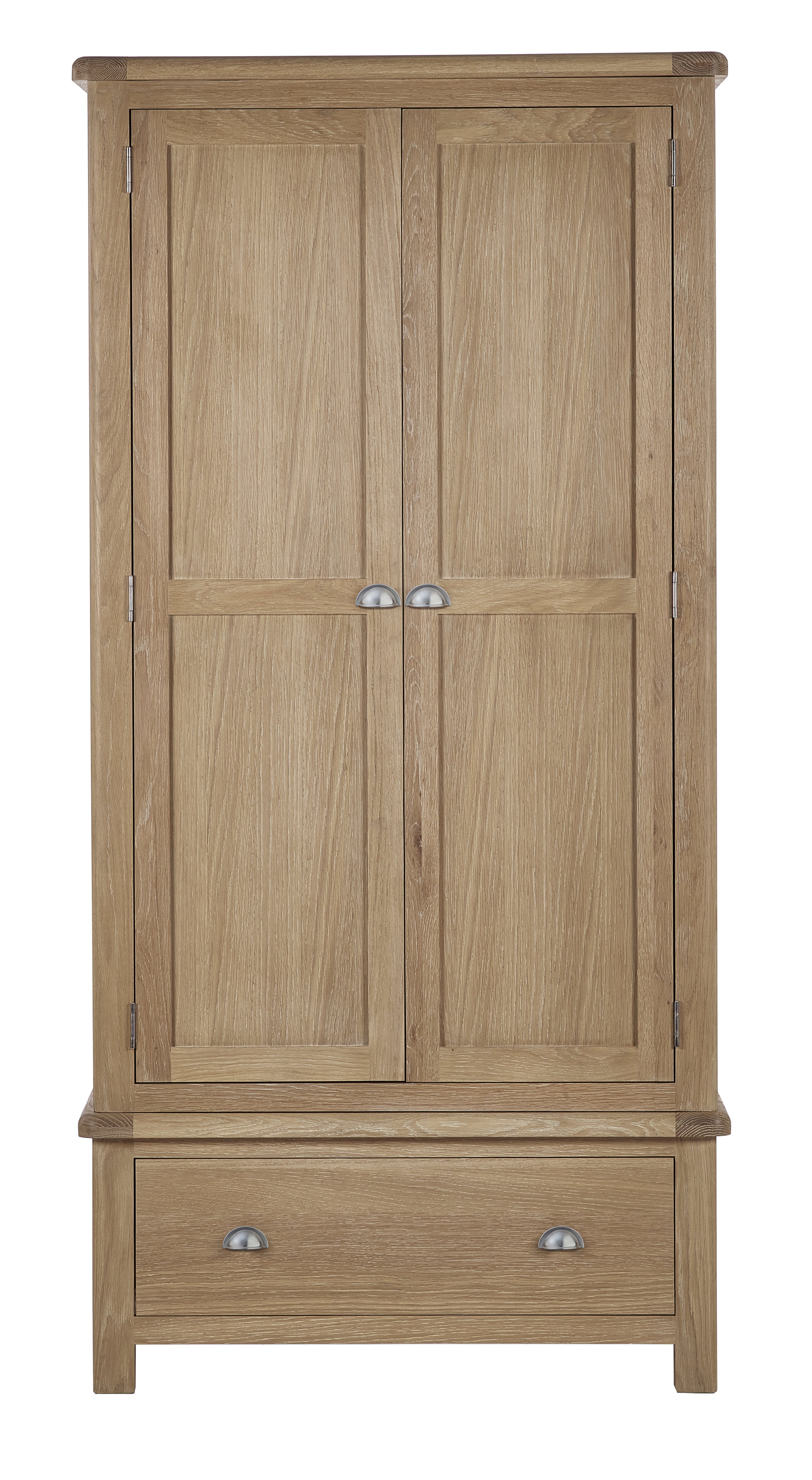 Cayden Limed Oak Wood Double Wardrobe